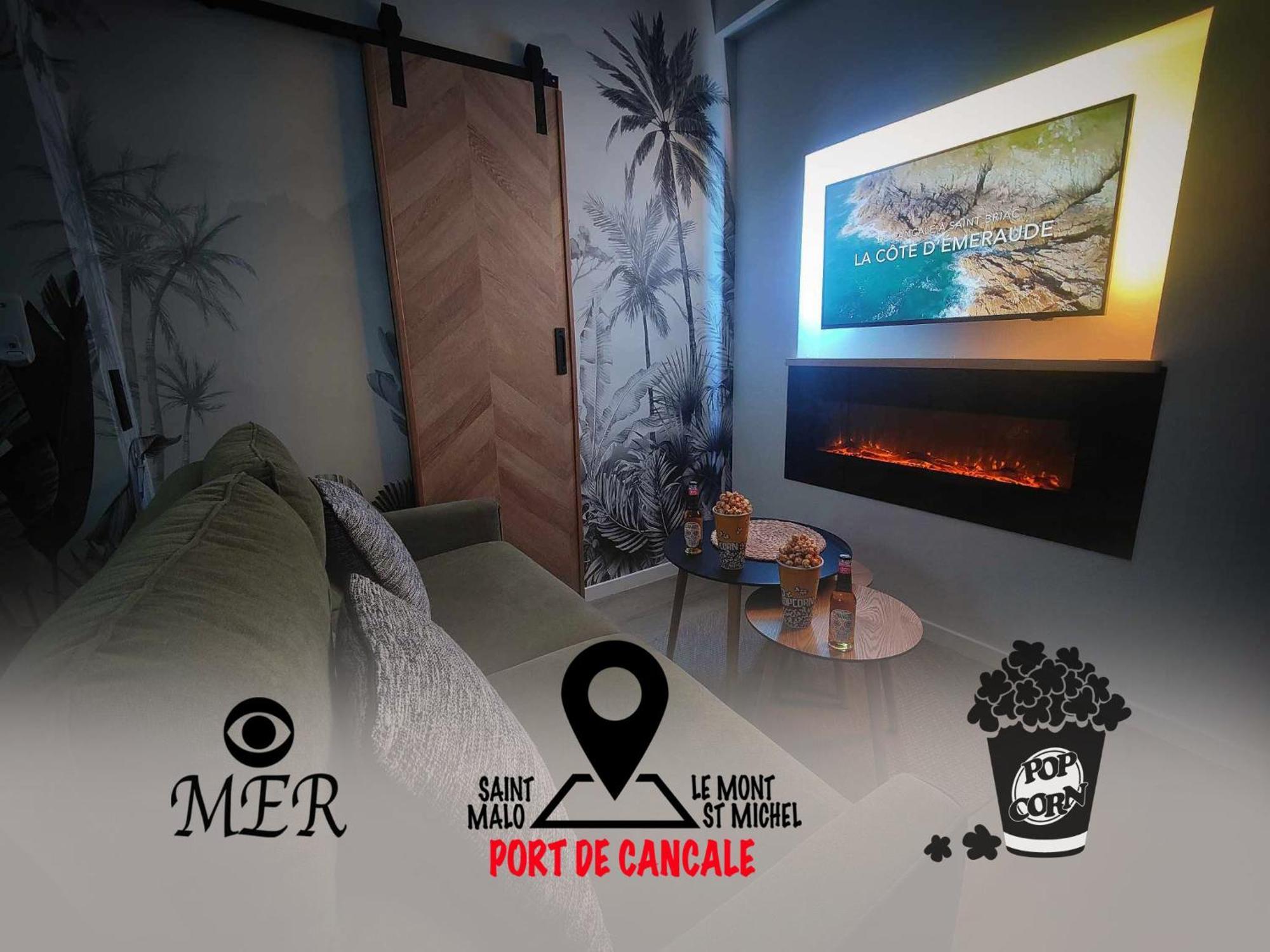 La Belle Mer By Mrodbnb - Appart Neuf - Vue Mer - 25M Plage & Resto - Cine - Cheminee - Popcorn 캉칼 외부 사진